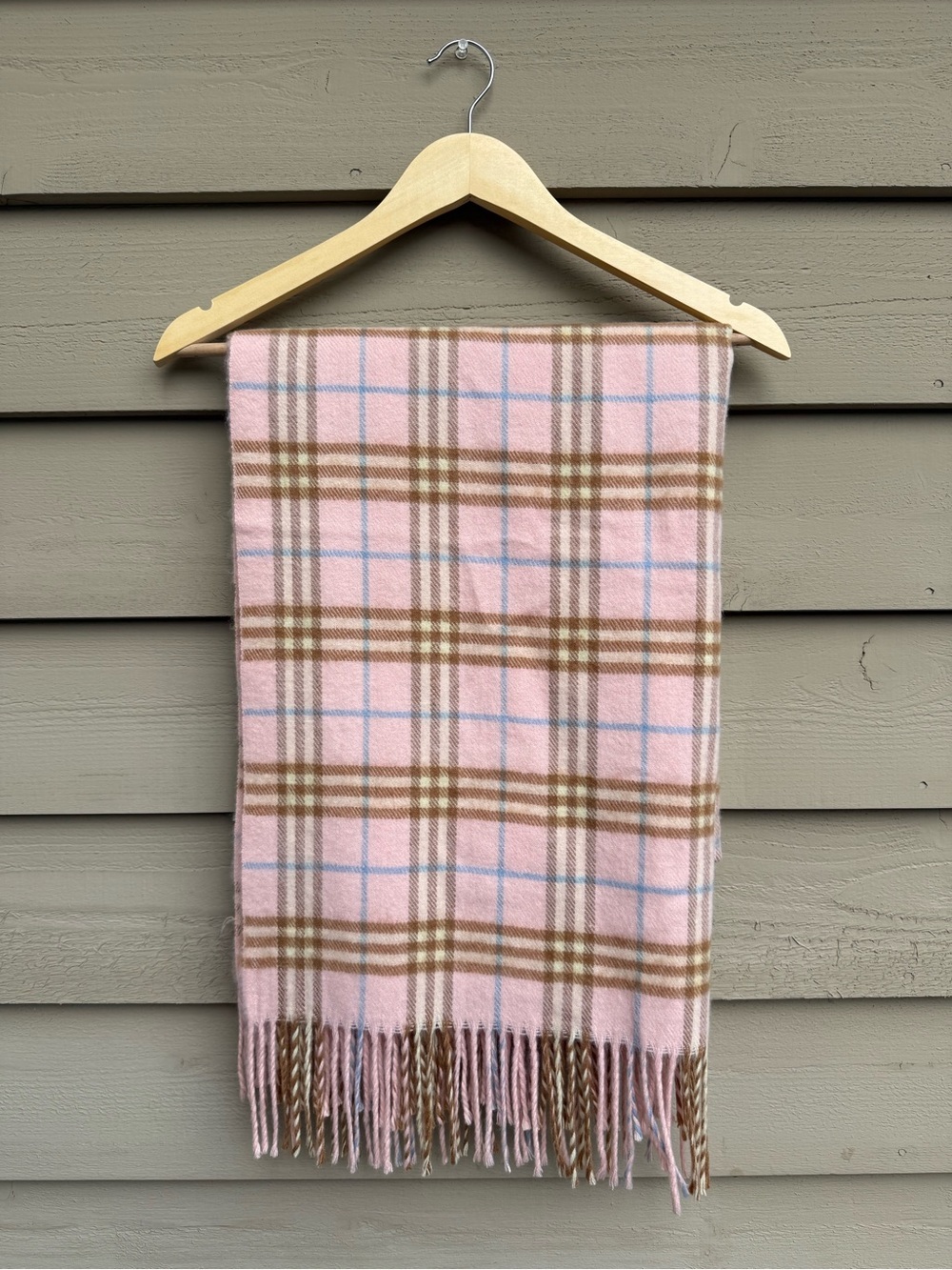 BURBERRY LONDON CHECK REVERSIBLE CASHMERE SCARF / WRAP.